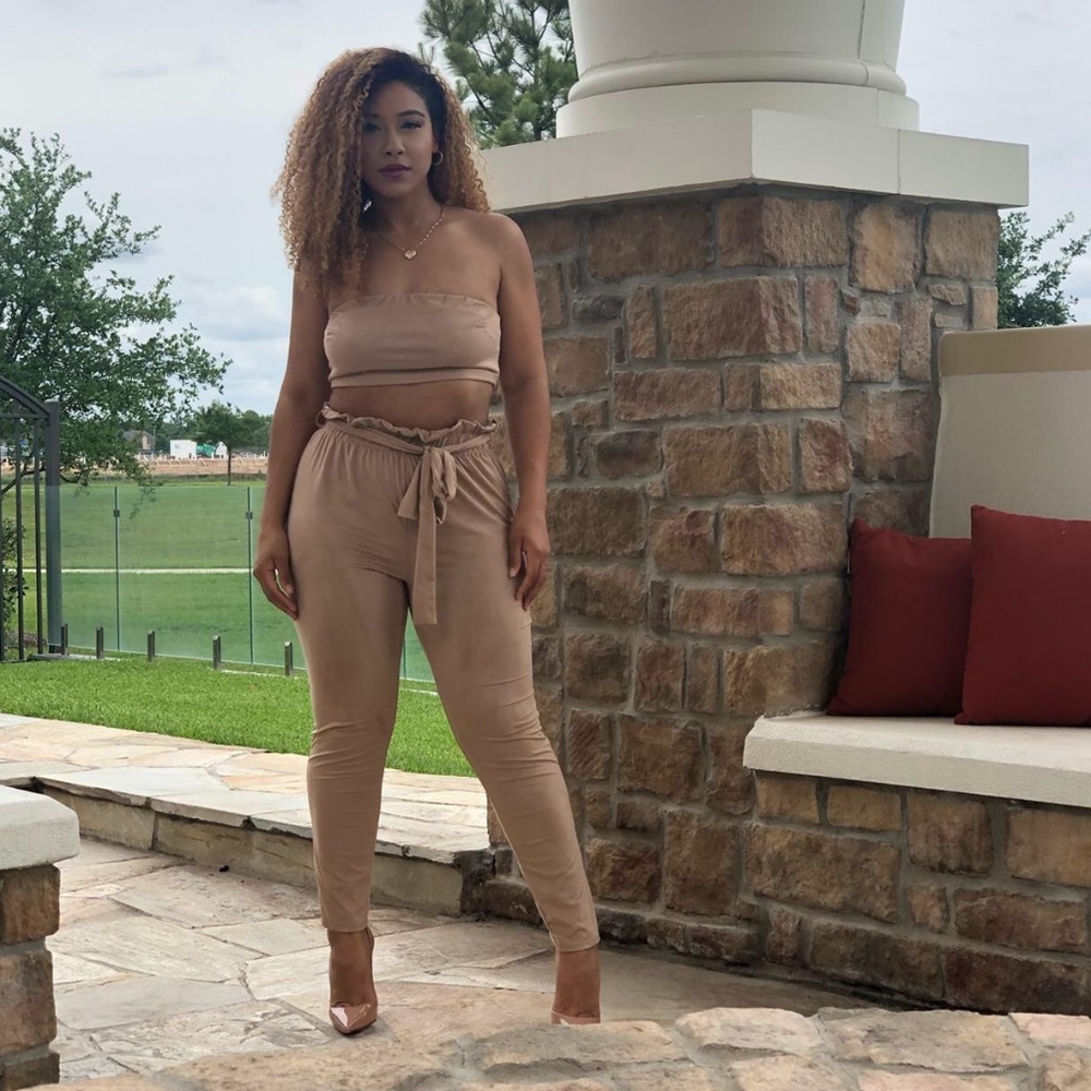 Beige Suede Set (Two Piece)